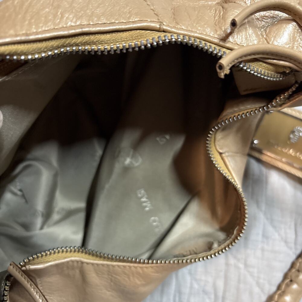 Paolo Masi large caramel leather hobo shoulder bag leather tassels Made in Italy - Picture 10 of 15